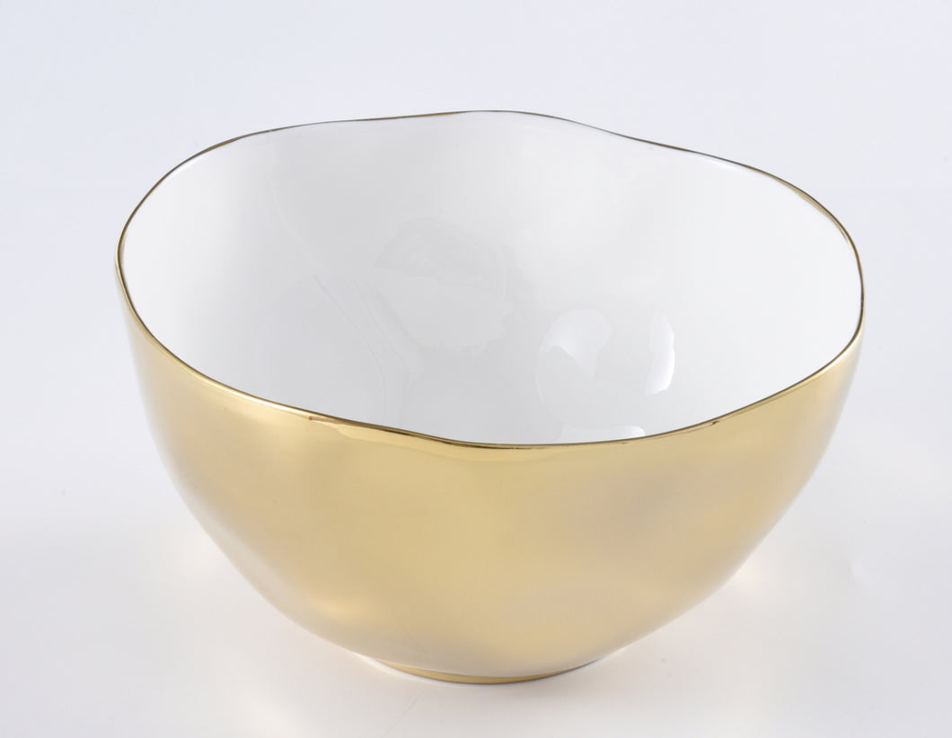 Large Bowl - White & Gold