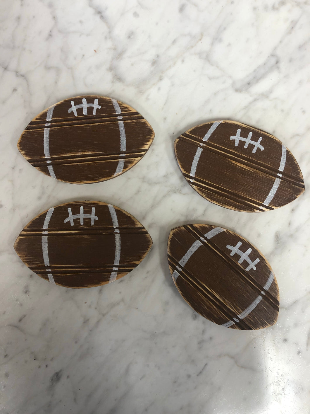 Wooden Football Coasters Set Of 4
